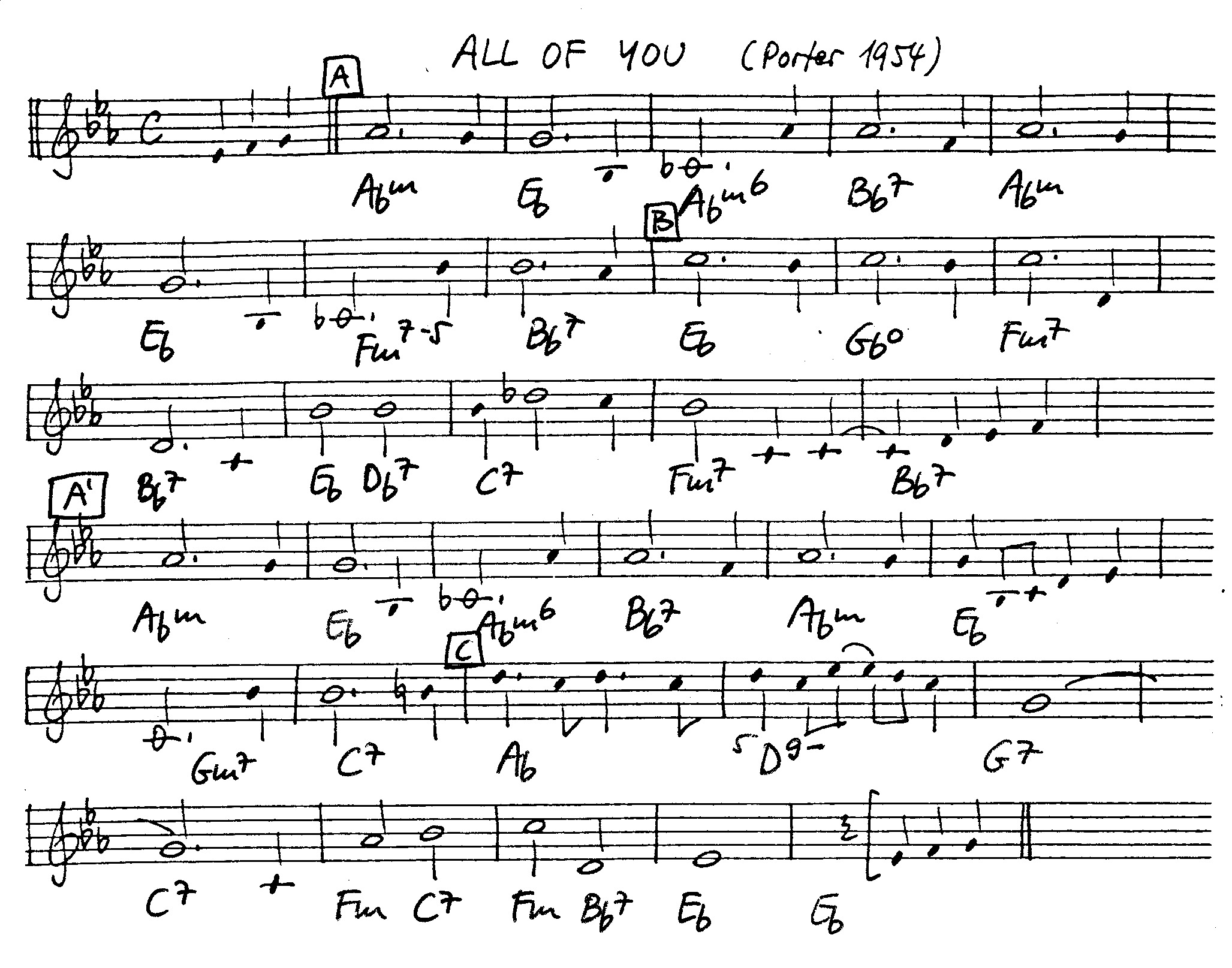 all of you leadsheet – book us for your next 20s or gatsby event